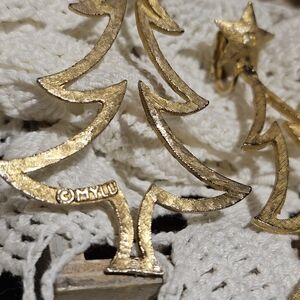 MYLU Vintage Gold Star Tree Earrings